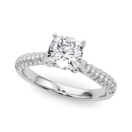 Multirow Pavé Set Engagement Ring