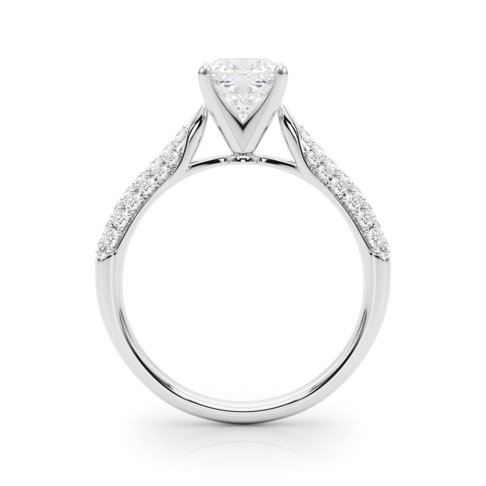 Multirow Pavé Set Engagement Ring