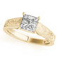 Vintage Inspired Princess Cut Trellis Engagement Ring