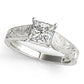 Vintage Inspired Princess Cut Trellis Engagement Ring