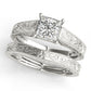 Vintage Inspired Princess Cut Trellis Engagement Ring