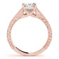 Vintage Inspired Princess Cut Trellis Engagement Ring