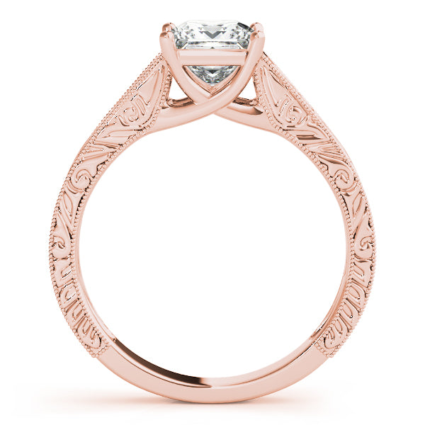 Vintage Inspired Princess Cut Trellis Engagement Ring