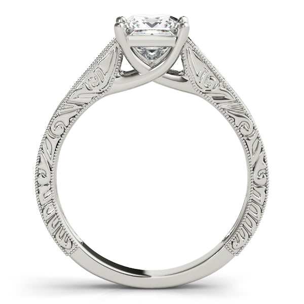 Vintage Inspired Princess Cut Trellis Engagement Ring