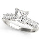 Single Row Princess Cut Trellis Engagement Ring