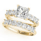 Single Row Princess Cut Trellis Engagement Ring