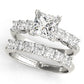 Single Row Princess Cut Trellis Engagement Ring