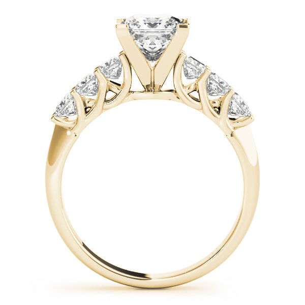 Single Row Princess Cut Trellis Engagement Ring
