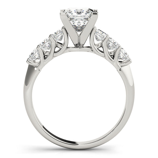 Single Row Princess Cut Trellis Engagement Ring