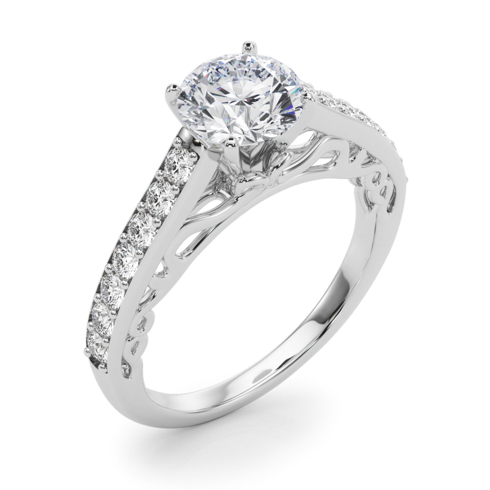 Single Row Oval Shape Engagement Ring