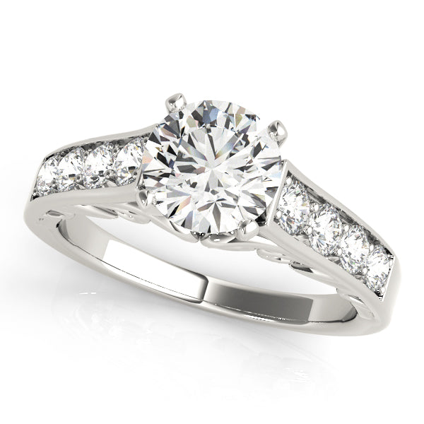 Single Row Prong In Channel Engagement Ring