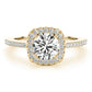 Single Row Accented Halo Engagement Ring