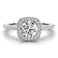 Single Row Accented Halo Engagement Ring