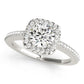 Single Row Accented Halo Engagement Ring