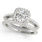 Single Row Accented Halo Engagement Ring
