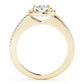 Single Row Accented Halo Engagement Ring