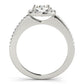 Single Row Accented Halo Engagement Ring