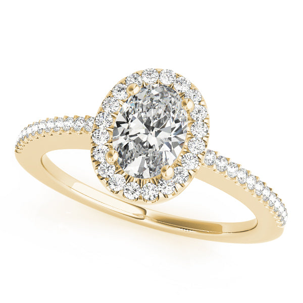 Single Row Oval Shape Engagement Ring