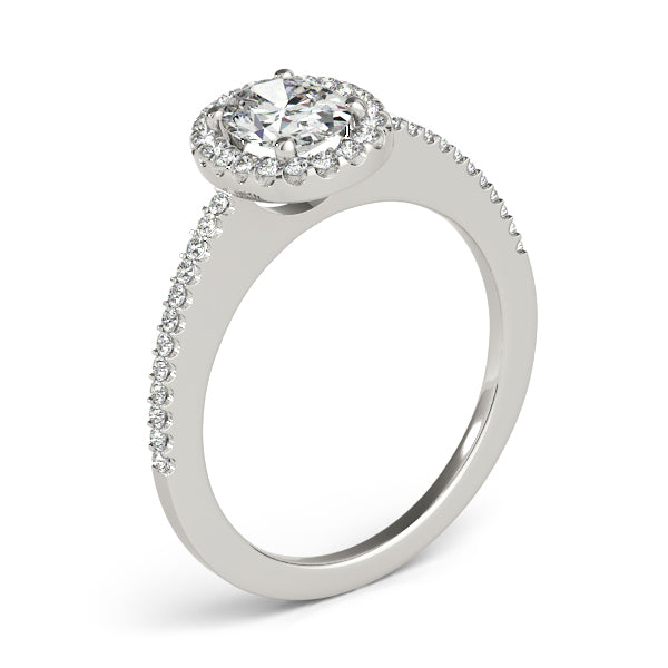 Single Row Oval Shape Engagement Ring