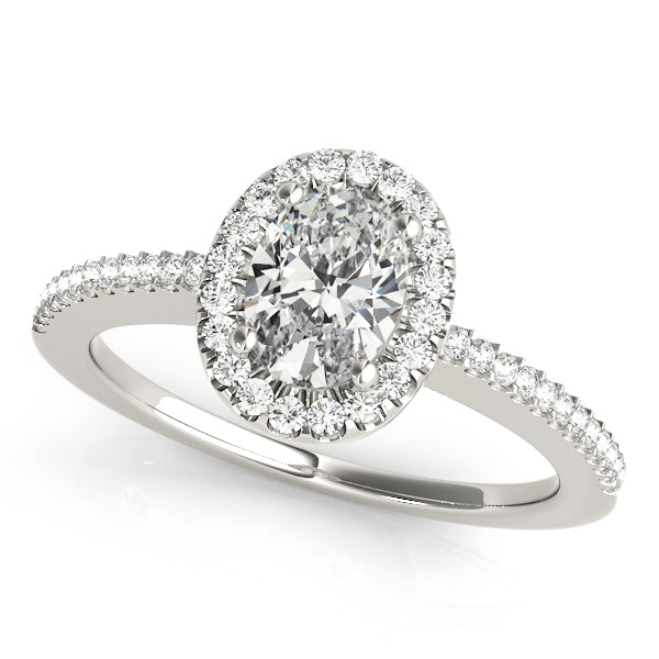 Single Row Oval Shape Engagement Ring