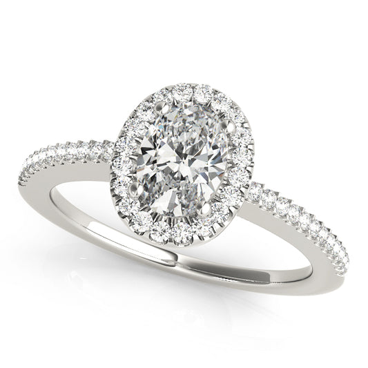 Single Row Oval Shape Engagement Ring