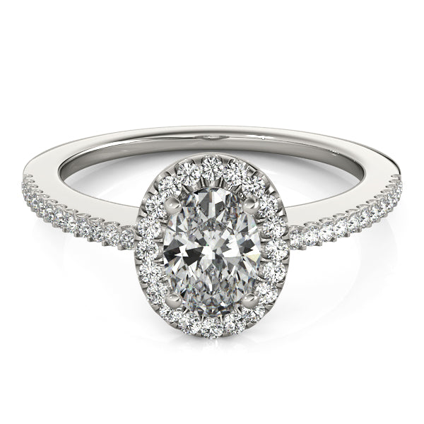 Single Row Oval Shape Engagement Ring