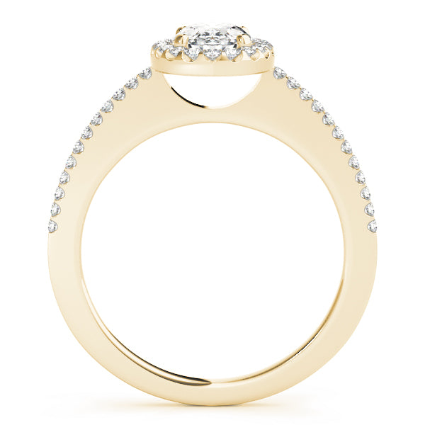 Single Row Oval Shape Engagement Ring