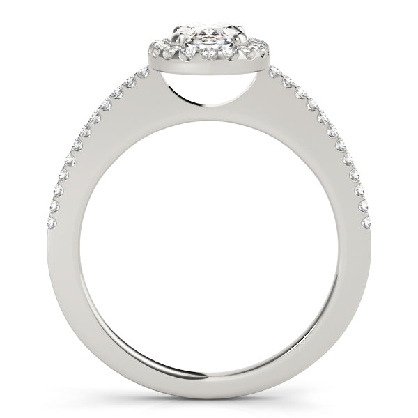 Single Row Oval Shape Engagement Ring