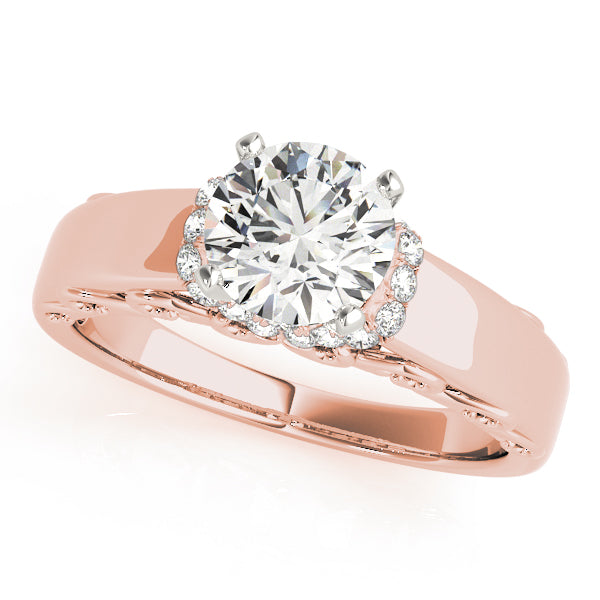 Vintage Filigree Halo Engagement Ring