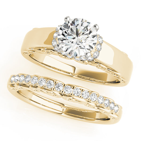 Vintage Filigree Halo Engagement Ring