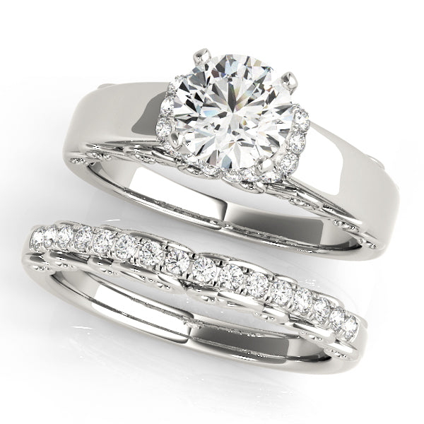Vintage Filigree Halo Engagement Ring