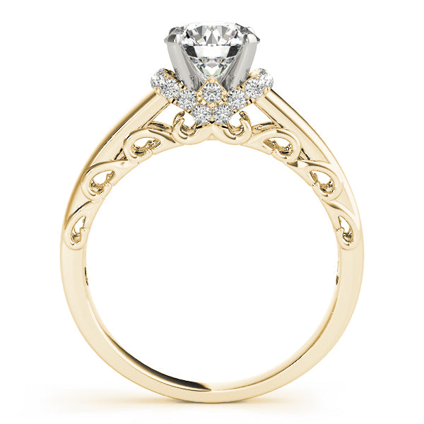 Vintage Filigree Halo Engagement Ring