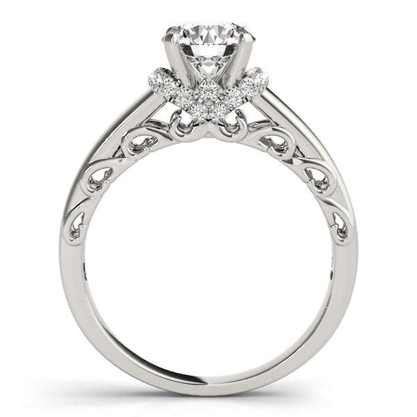 Vintage Filigree Halo Engagement Ring