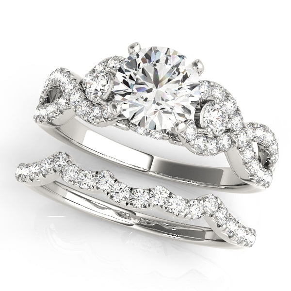 Twisting Diamond Engagement Ring