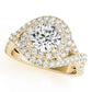 Twisted Double Halo Engagement Rings