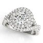 Twisted Double Halo Engagement Rings