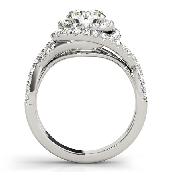 Twisted Double Halo Engagement Rings