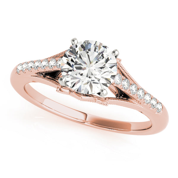 Classic Solitaire Accented Milgrain Engagement Ring