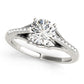 Classic Solitaire Accented Milgrain Engagement Ring