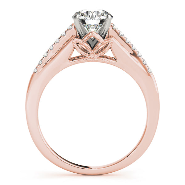 Classic Solitaire Accented Milgrain Engagement Ring