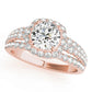 Multirow Halo Engagement Ring