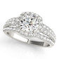 Multirow Halo Engagement Ring