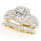 Multirow Halo Engagement Ring
