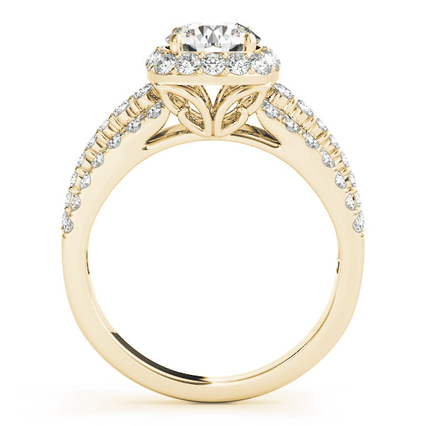 Multirow Halo Engagement Ring
