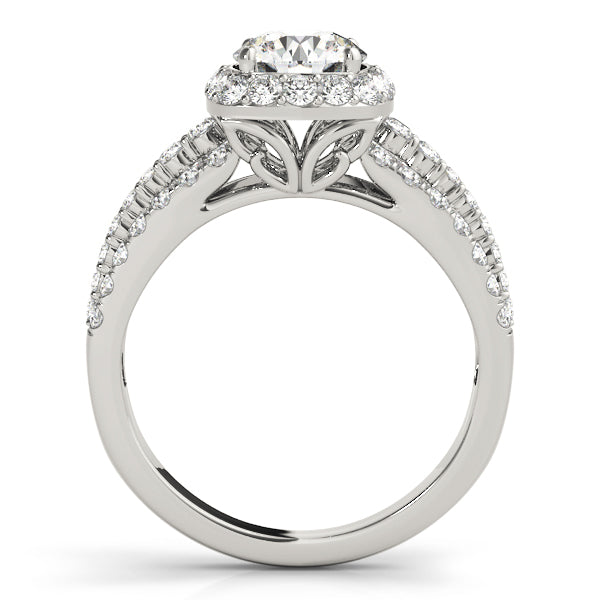 Multirow Halo Engagement Ring