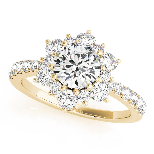 Floral Halo Engagement Ring