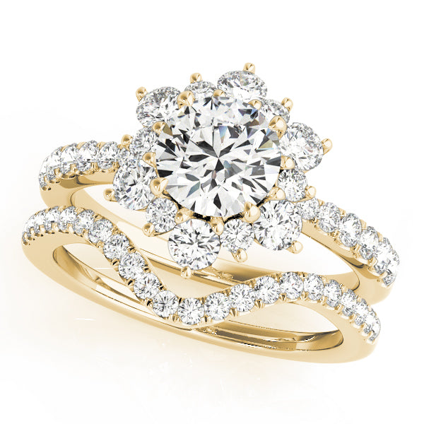 Floral Halo Engagement Ring