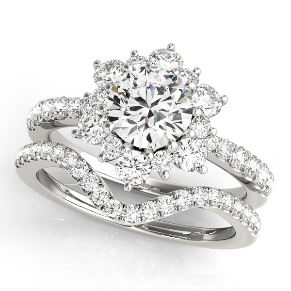 Floral Halo Engagement Ring