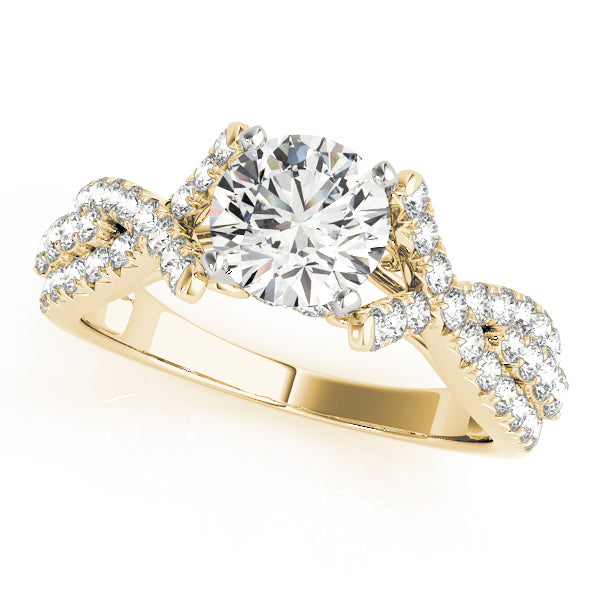 Multirow Twisted Shank Hidden Halo Engagement Rings