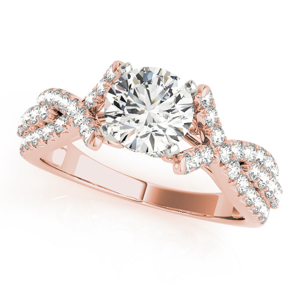 Multirow Twisted Shank Hidden Halo Engagement Rings